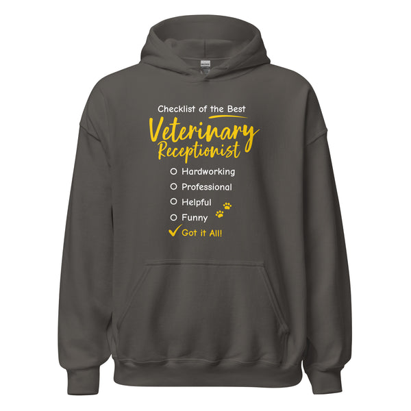 Veterinary Receptionist checklist Unisex Hoodie-I love Veterinary