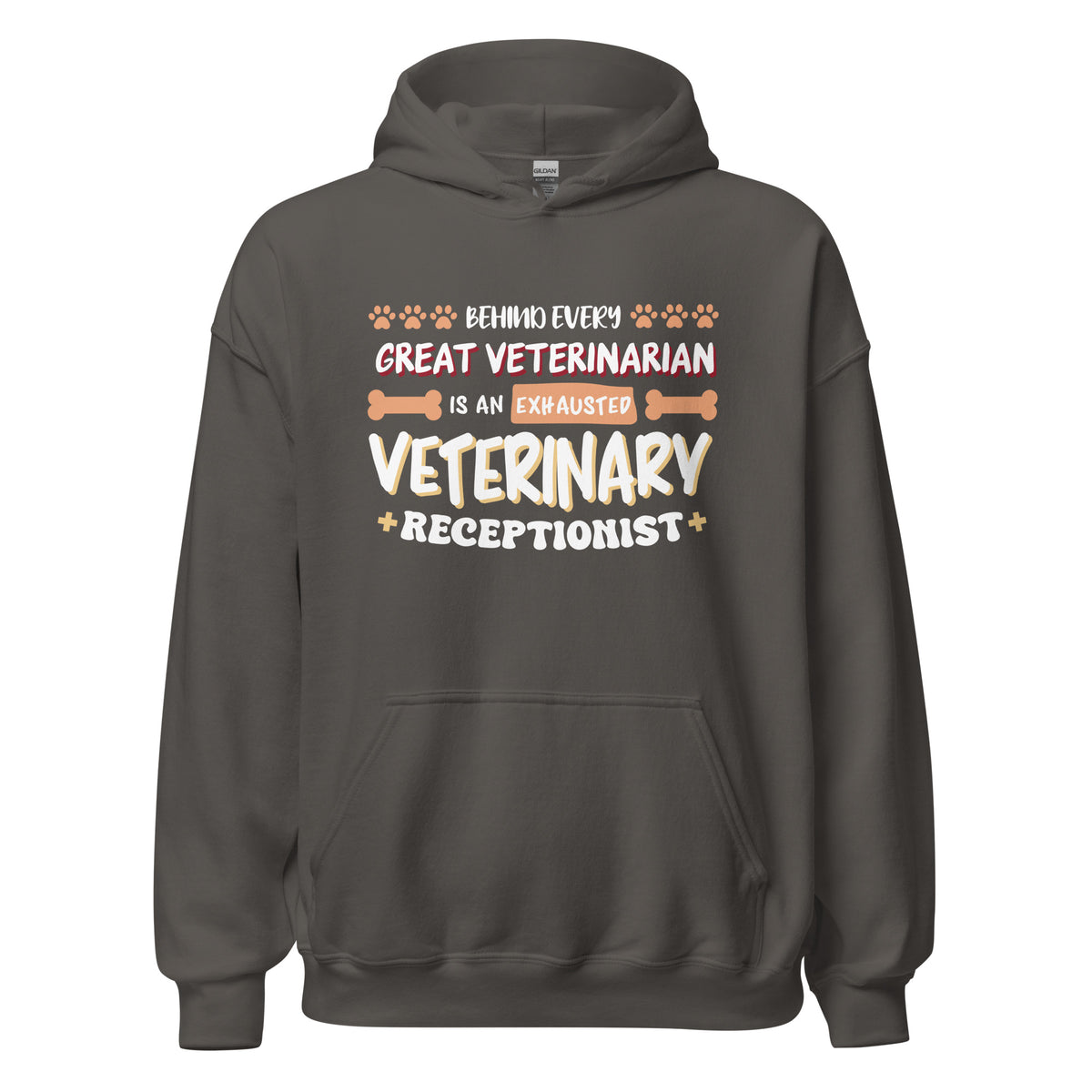 Exhausted veterinary receptionist Unisex Hoodie-I love Veterinary