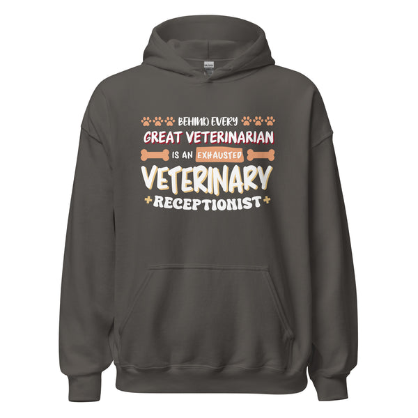 Exhausted veterinary receptionist Unisex Hoodie-I love Veterinary