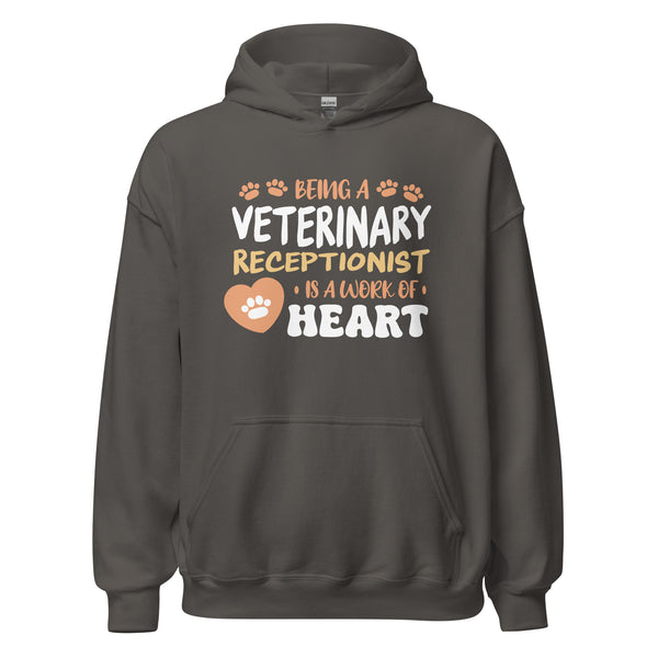 Veterinary receptionist work of heart Unisex Hoodie-I love Veterinary