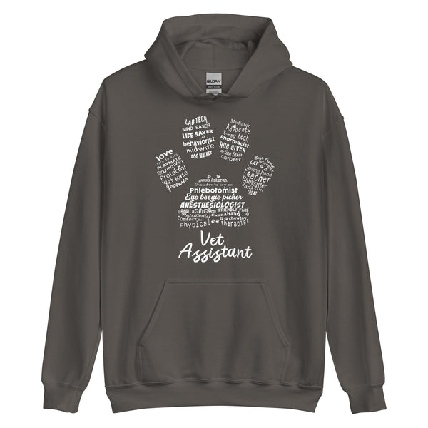 Vet Assistant Pawprint Unisex Hoodie-I love Veterinary