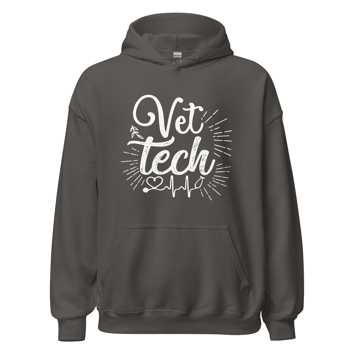Vet Tech Stethoscope Pulse Unisex Hoodie-I love Veterinary
