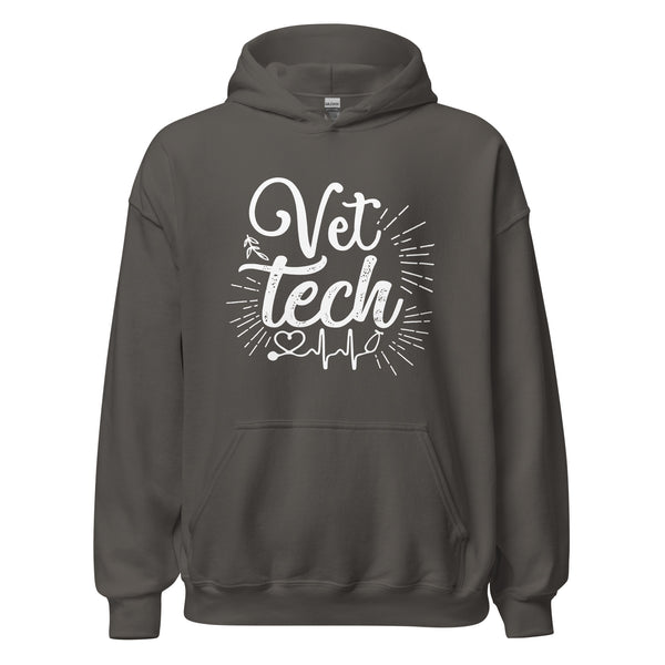 Vet Tech Stethoscope Pulse Unisex Hoodie-I love Veterinary