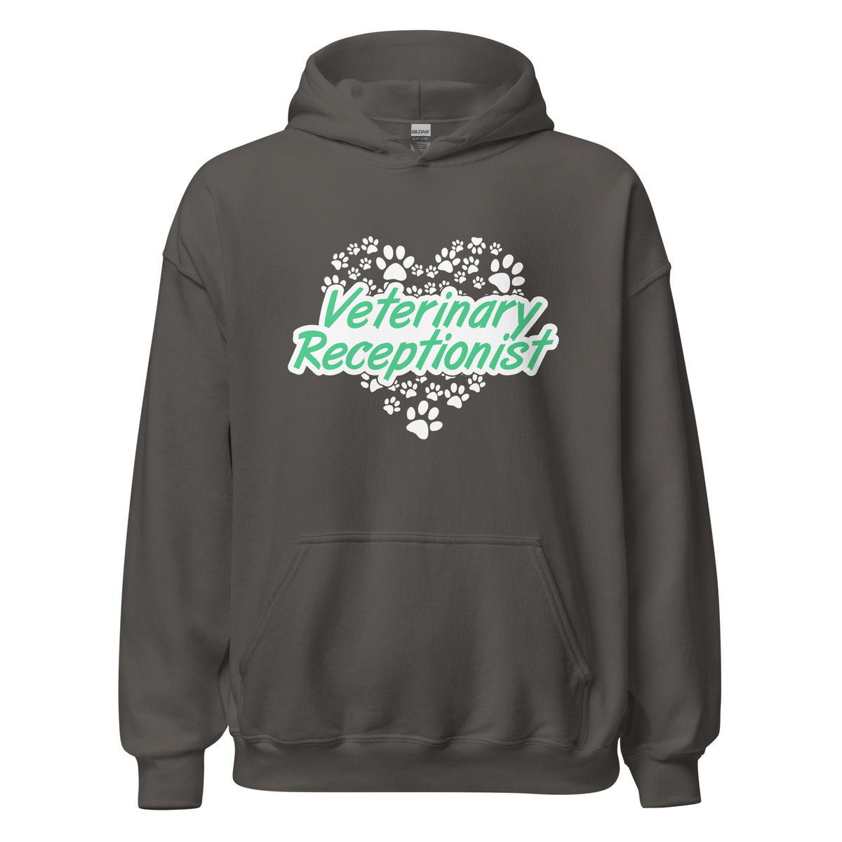 Veterinary Receptionist Heart Paws Unisex Hoodie-I love Veterinary