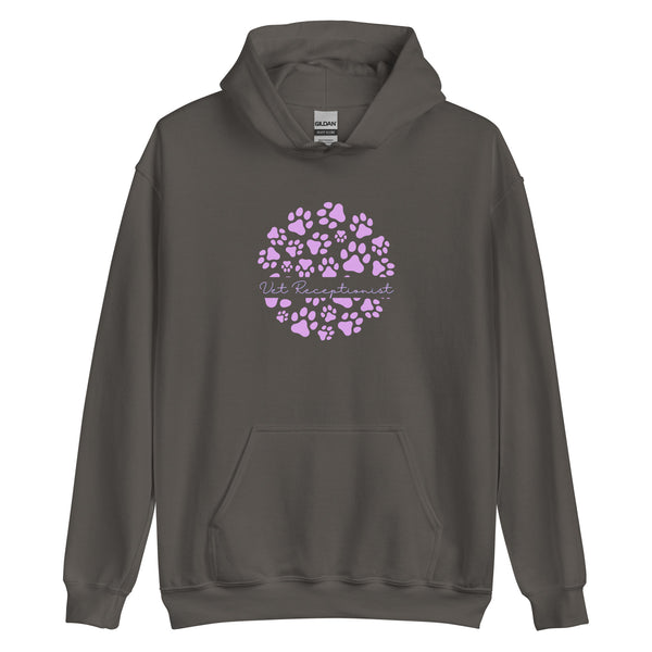 Vet Receptionist circle paws pattern Unisex Hoodie-I love Veterinary
