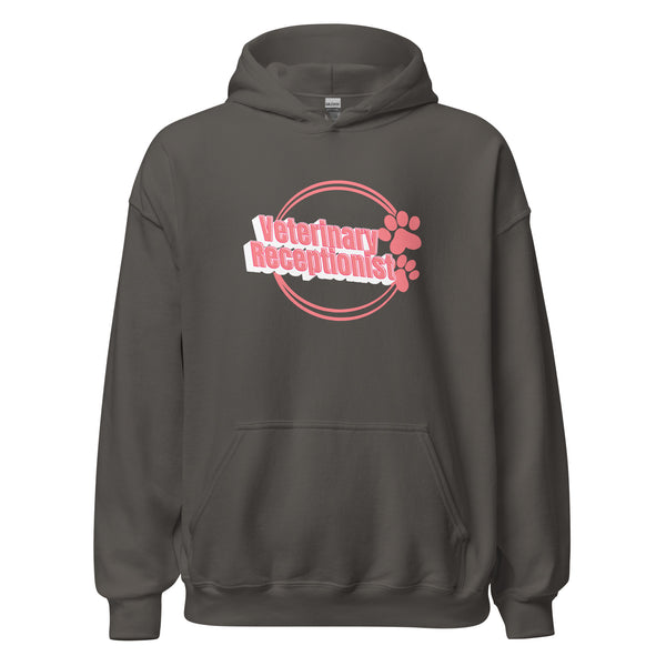 Vet Receptionist circle two paws Unisex Hoodie-I love Veterinary