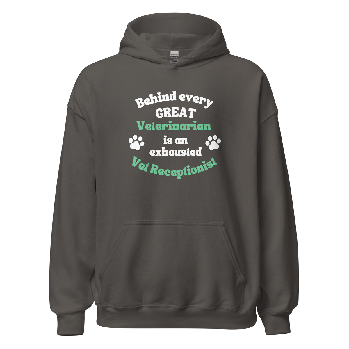 Behind every great veterinarian is an exhausted vet receptionist Unisex Hoodie-I love Veterinary