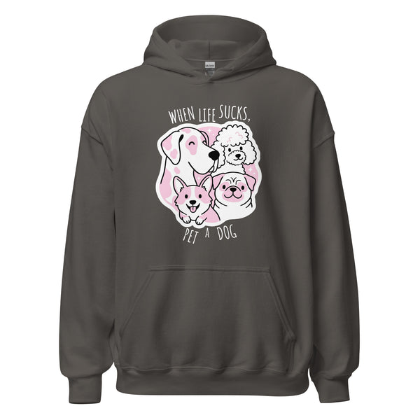 When life sucks pet a dog Unisex Hoodie-I love Veterinary