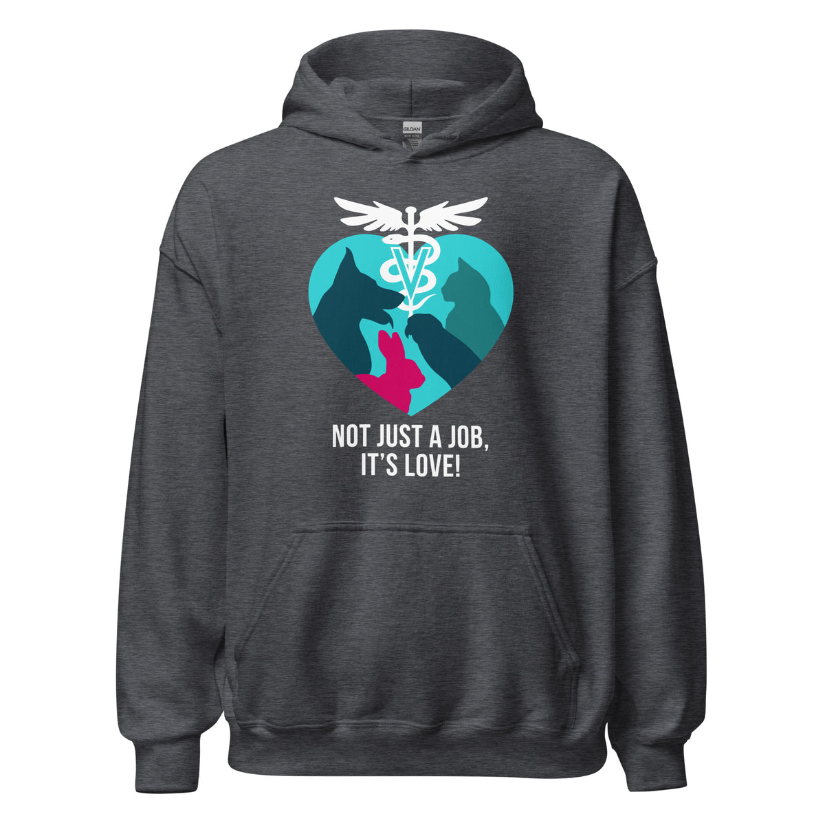 Not just job it's Love Unisex Hoodie-Unisex Heavy Blend Hoodie | Gildan 18500-I love Veterinary