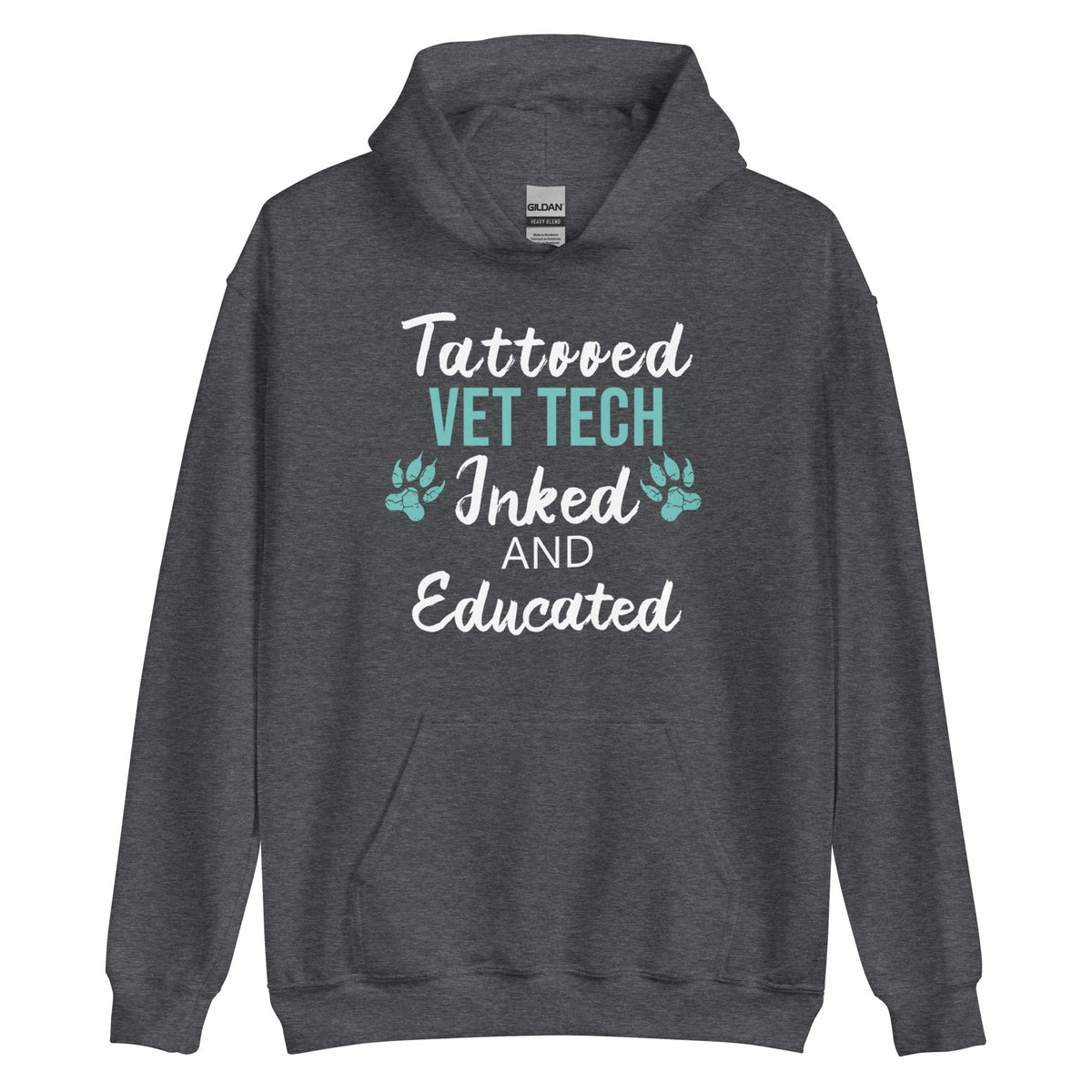 Vet Tech Inked and Educated Unisex Hoodie-Unisex Hoodie | Gildan 18500-I love Veterinary