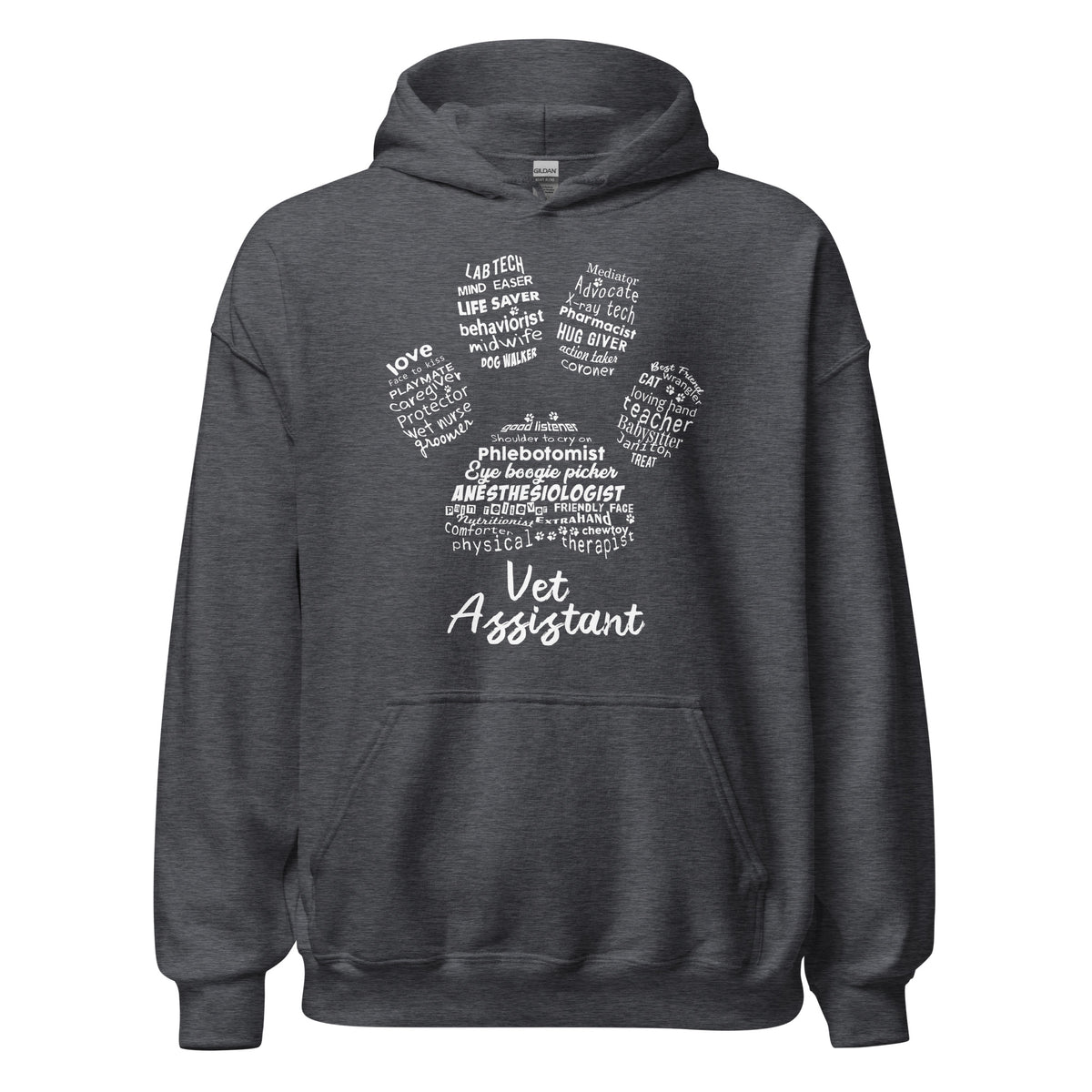 Vet Assistant Pawprint Unisex Hoodie-I love Veterinary