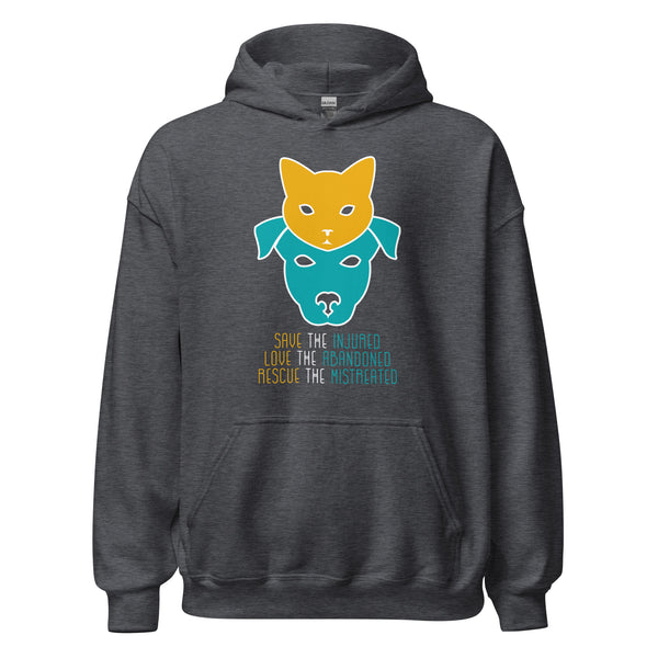 Save the injured, love the abandoned, rescue the mistreated Unisex Hoodie-Unisex Hoodie | Gildan 18500-I love Veterinary