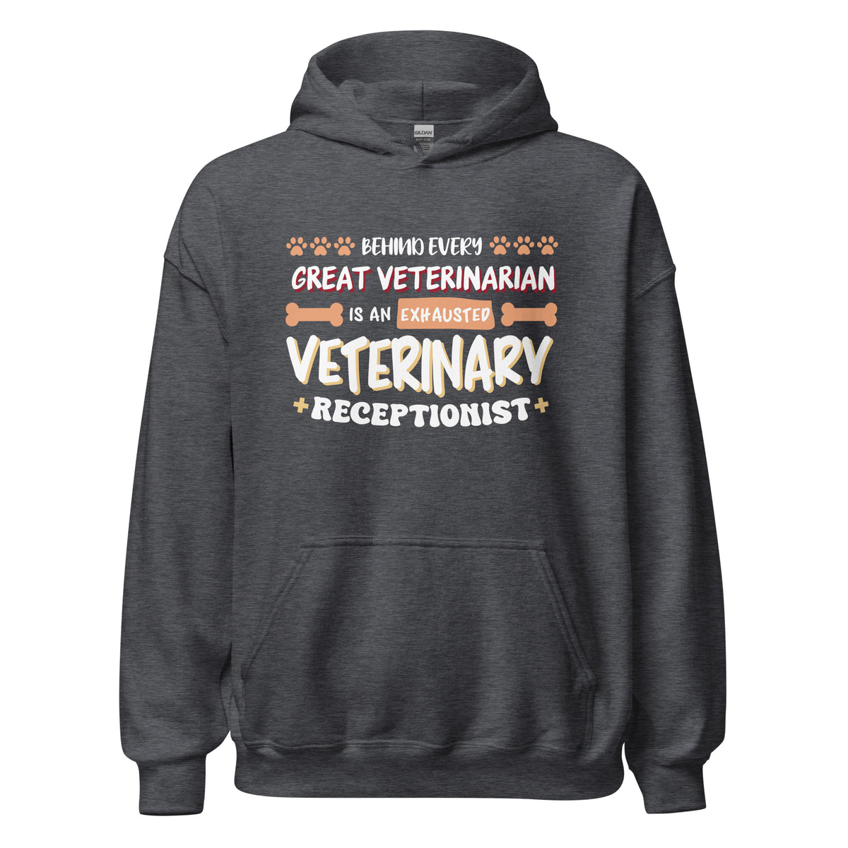 Exhausted veterinary receptionist Unisex Hoodie-I love Veterinary