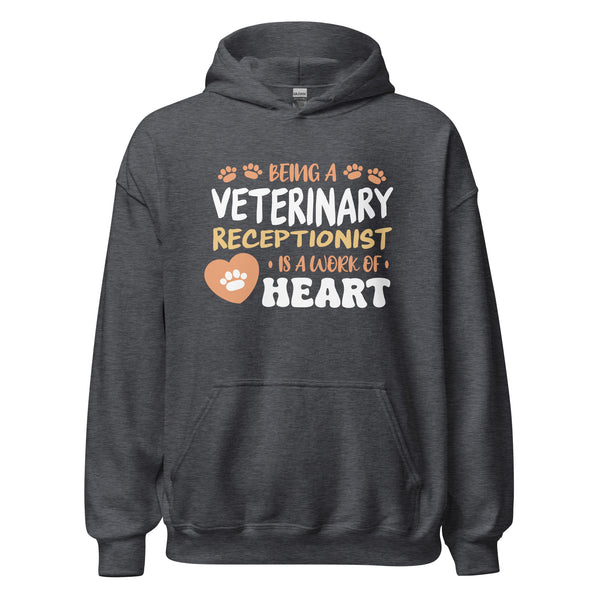 Veterinary receptionist work of heart Unisex Hoodie-I love Veterinary
