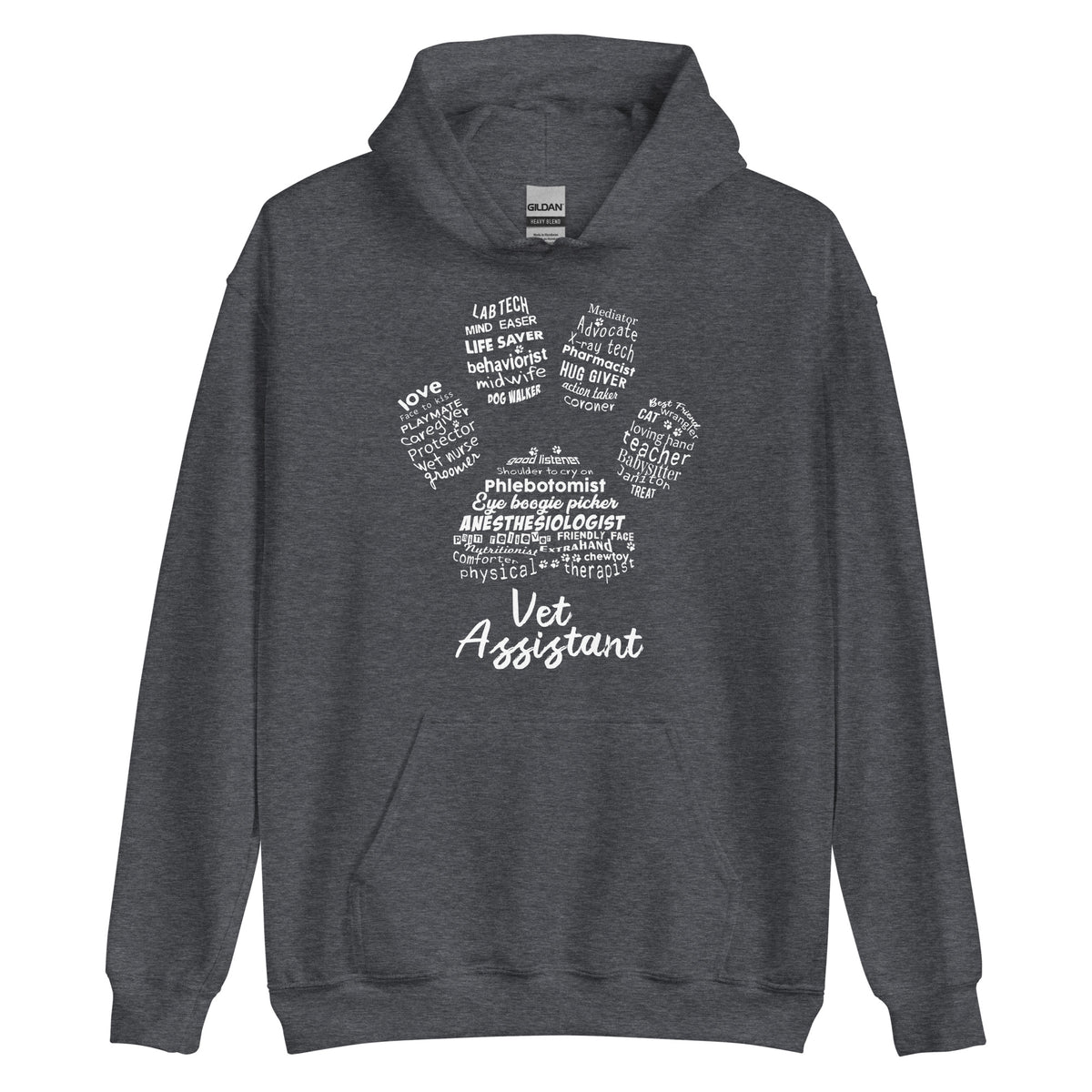Vet Assistant Pawprint Unisex Hoodie-I love Veterinary