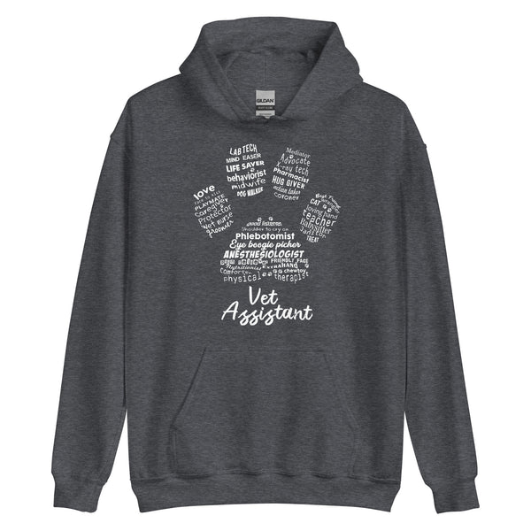 Vet Assistant Pawprint Unisex Hoodie-I love Veterinary