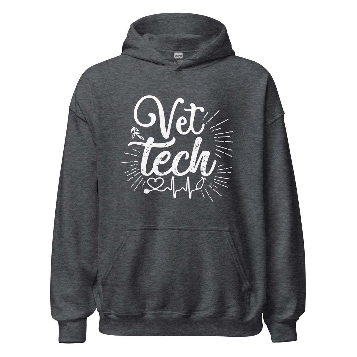 Vet Tech Stethoscope Pulse Unisex Hoodie-I love Veterinary