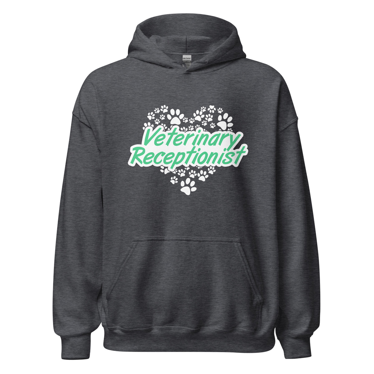 Veterinary Receptionist Heart Paws Unisex Hoodie-I love Veterinary