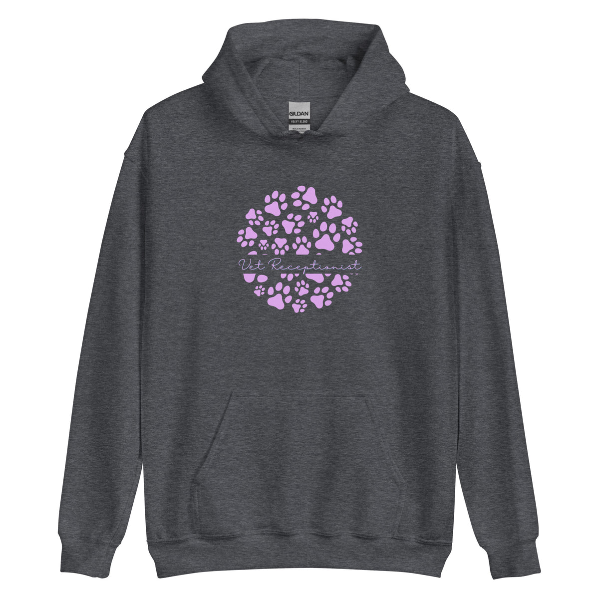 Vet Receptionist circle paws pattern Unisex Hoodie-I love Veterinary