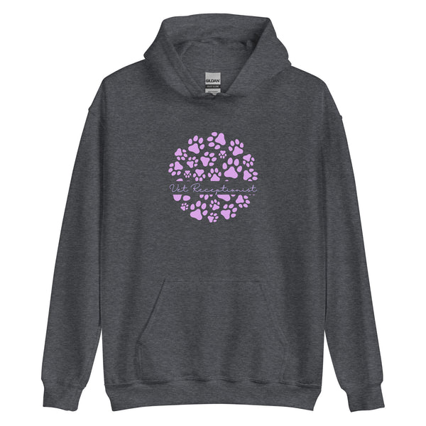 Vet Receptionist circle paws pattern Unisex Hoodie-I love Veterinary