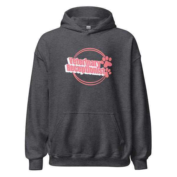Vet Receptionist circle two paws Unisex Hoodie-I love Veterinary