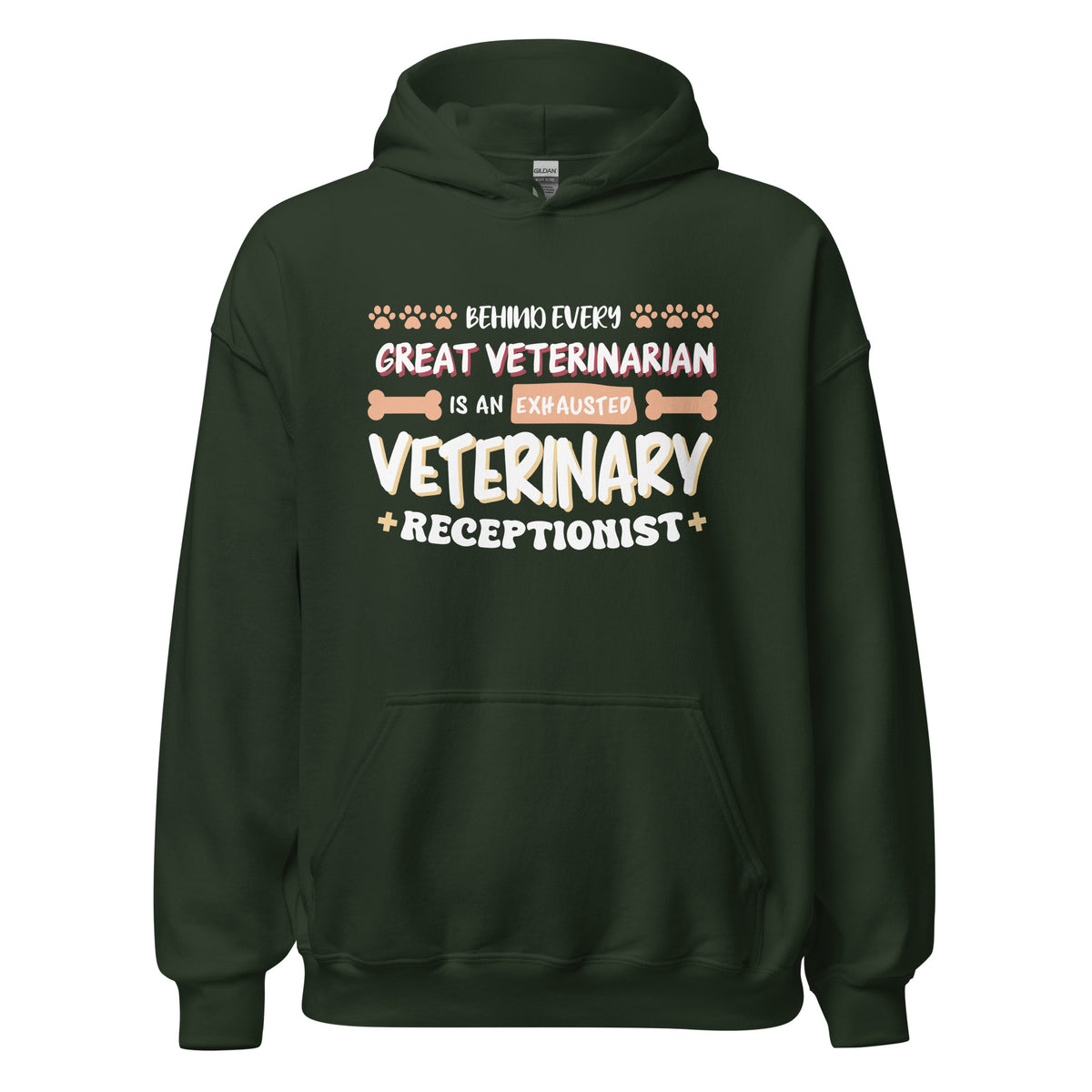 Exhausted veterinary receptionist Unisex Hoodie-I love Veterinary