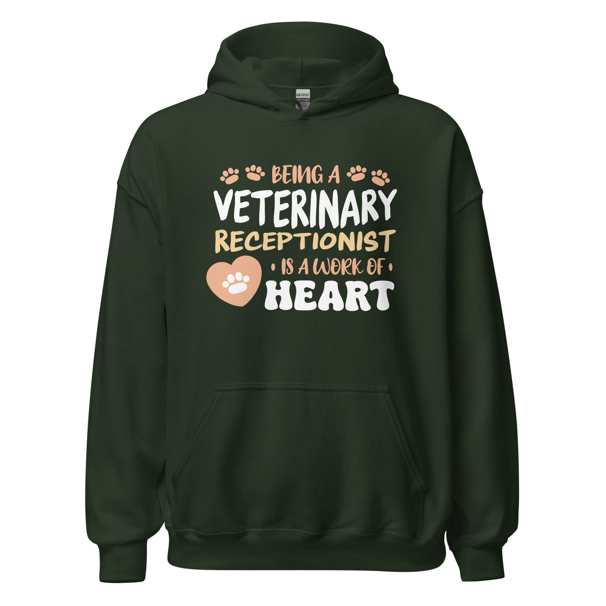 Veterinary receptionist work of heart Unisex Hoodie-I love Veterinary