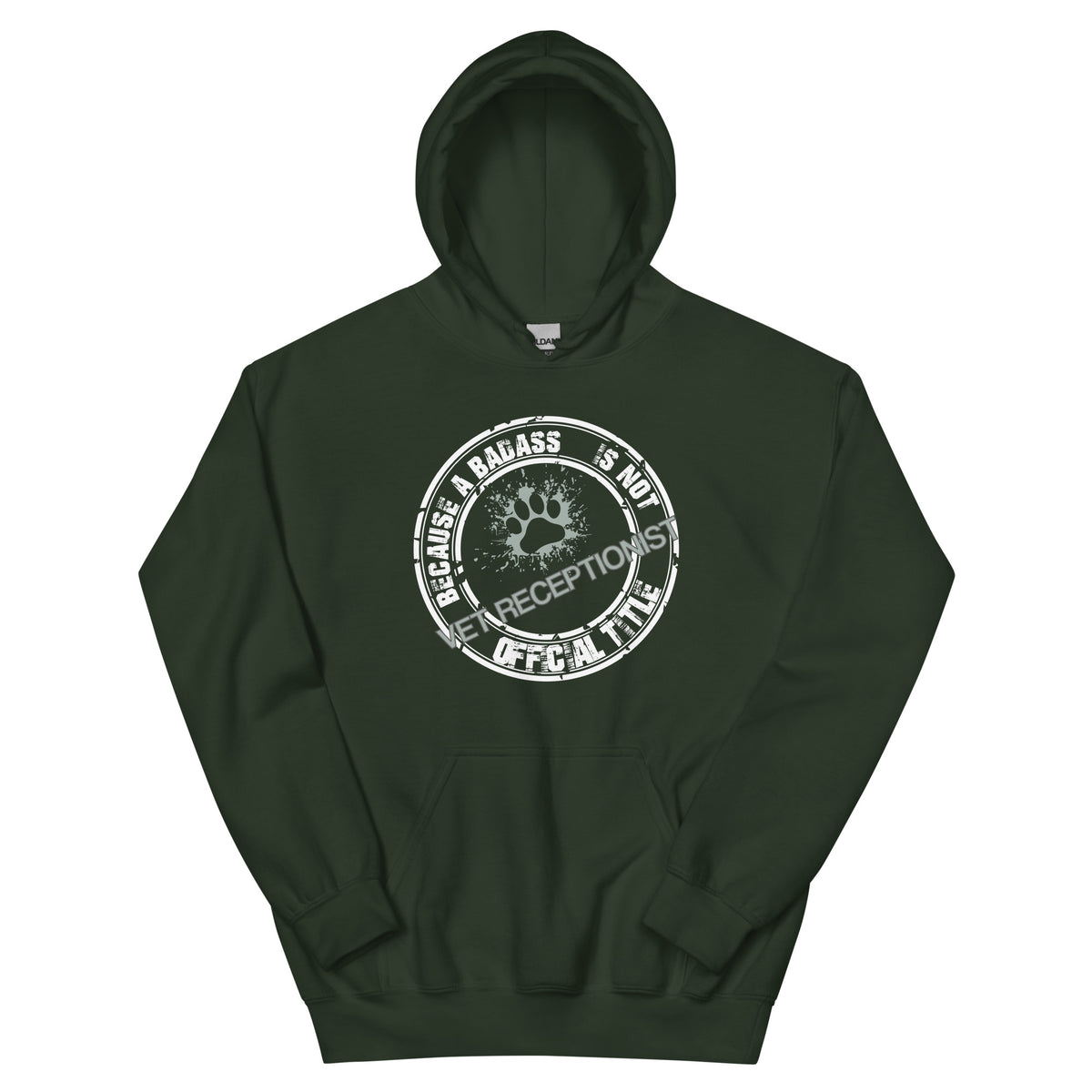 Vet Receptionist Because badass is not an official job title Unisex Hoodie-Unisex Hoodie | Gildan 18500-I love Veterinary