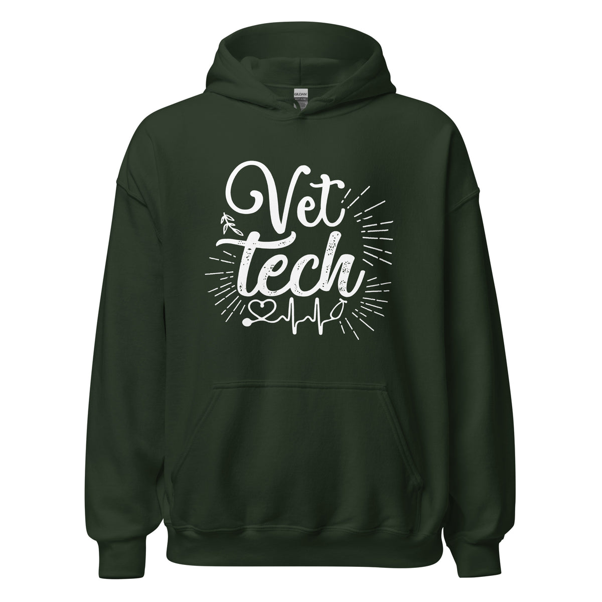Vet Tech Stethoscope Pulse Unisex Hoodie-I love Veterinary
