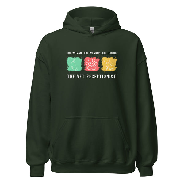 The woman, the wonder, the legend - the Vet Receptionist Unisex Hoodie-I love Veterinary