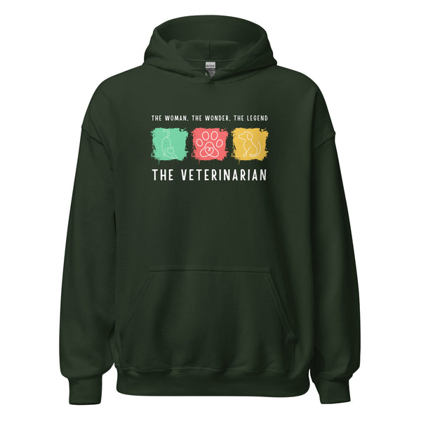 The woman, the wonder, the legend - the Veterinarian Unisex Hoodie-I love Veterinary