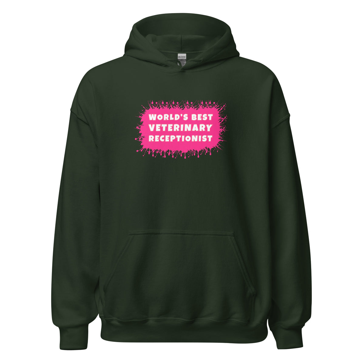 World's best veterinary receptionist color splash Unisex Hoodie-I love Veterinary