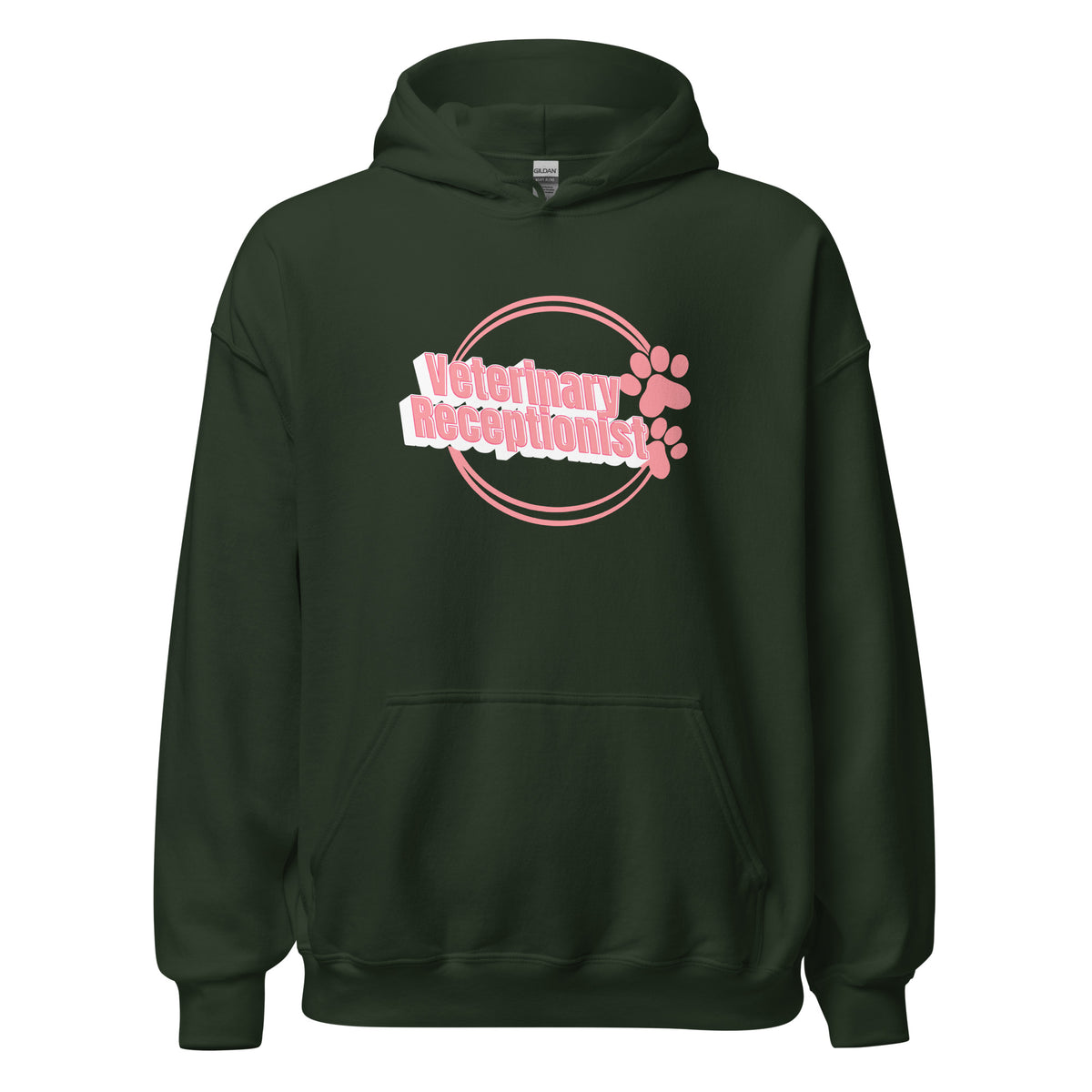 Vet Receptionist circle two paws Unisex Hoodie-I love Veterinary