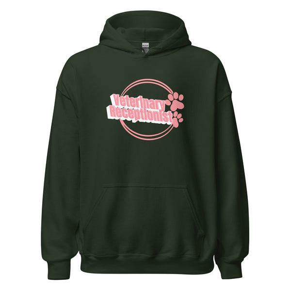 Vet Receptionist circle two paws Unisex Hoodie-I love Veterinary
