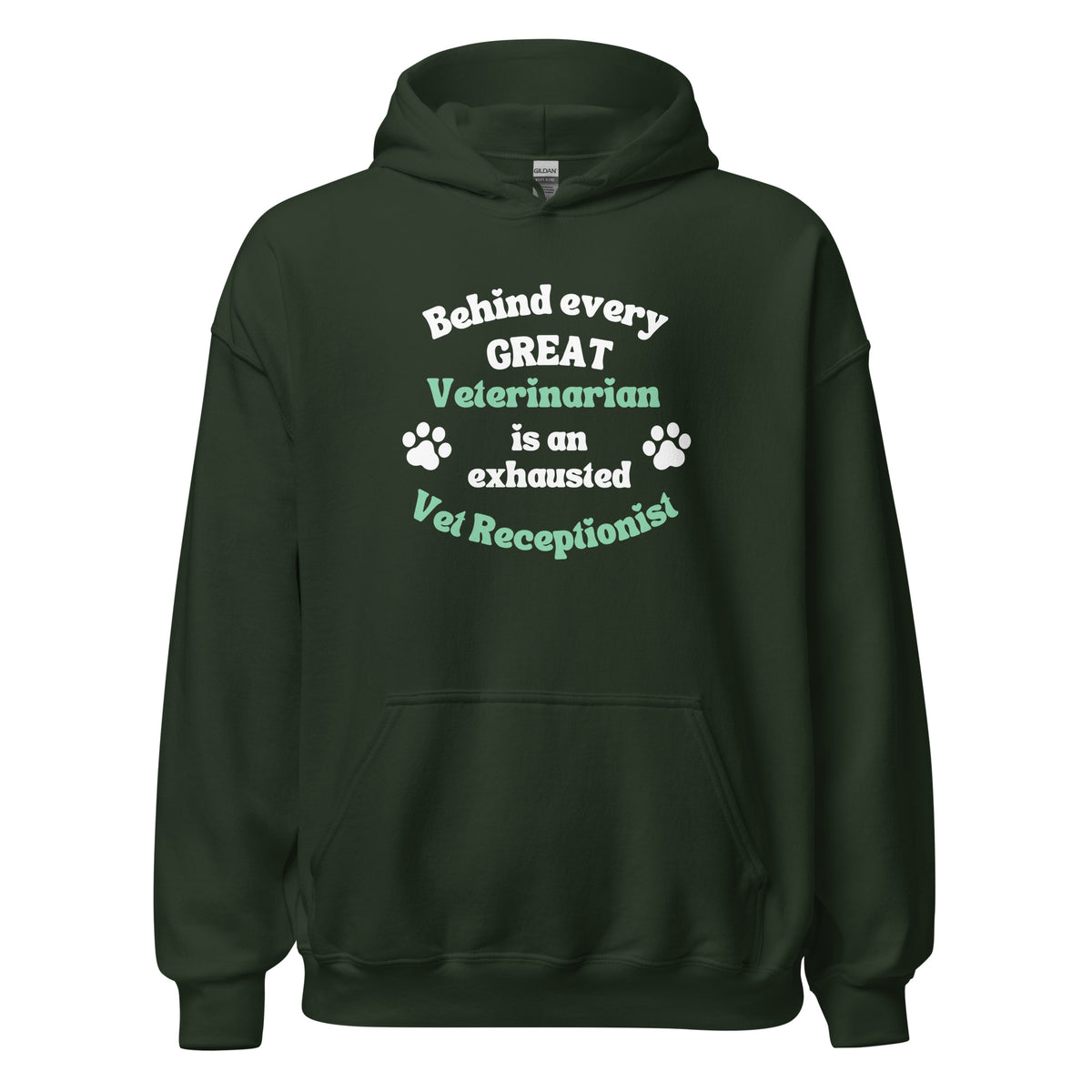 Behind every great veterinarian is an exhausted vet receptionist Unisex Hoodie-I love Veterinary