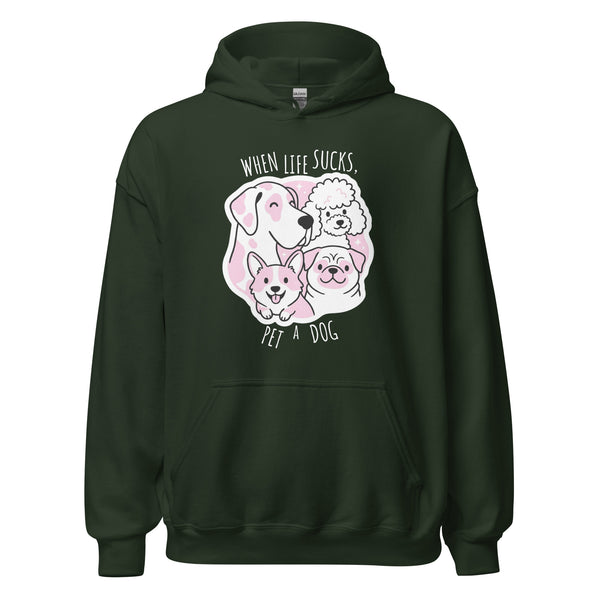 When life sucks pet a dog Unisex Hoodie-I love Veterinary