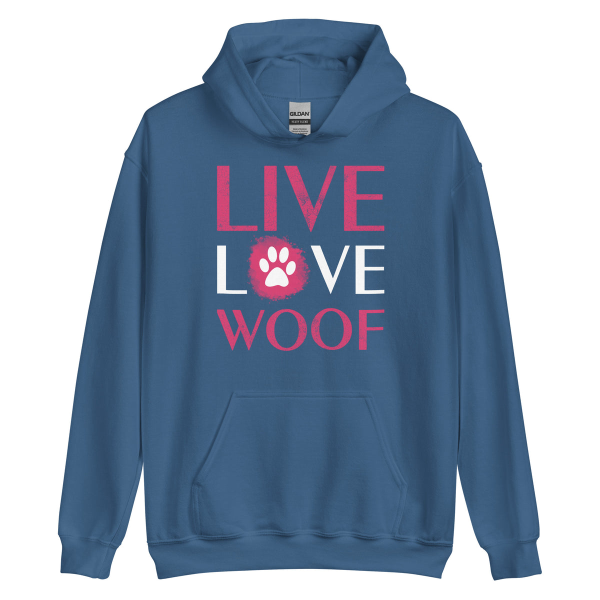 Live, Love, Woof Unisex Hoodie-Unisex Hoodie | Gildan 18500-I love Veterinary