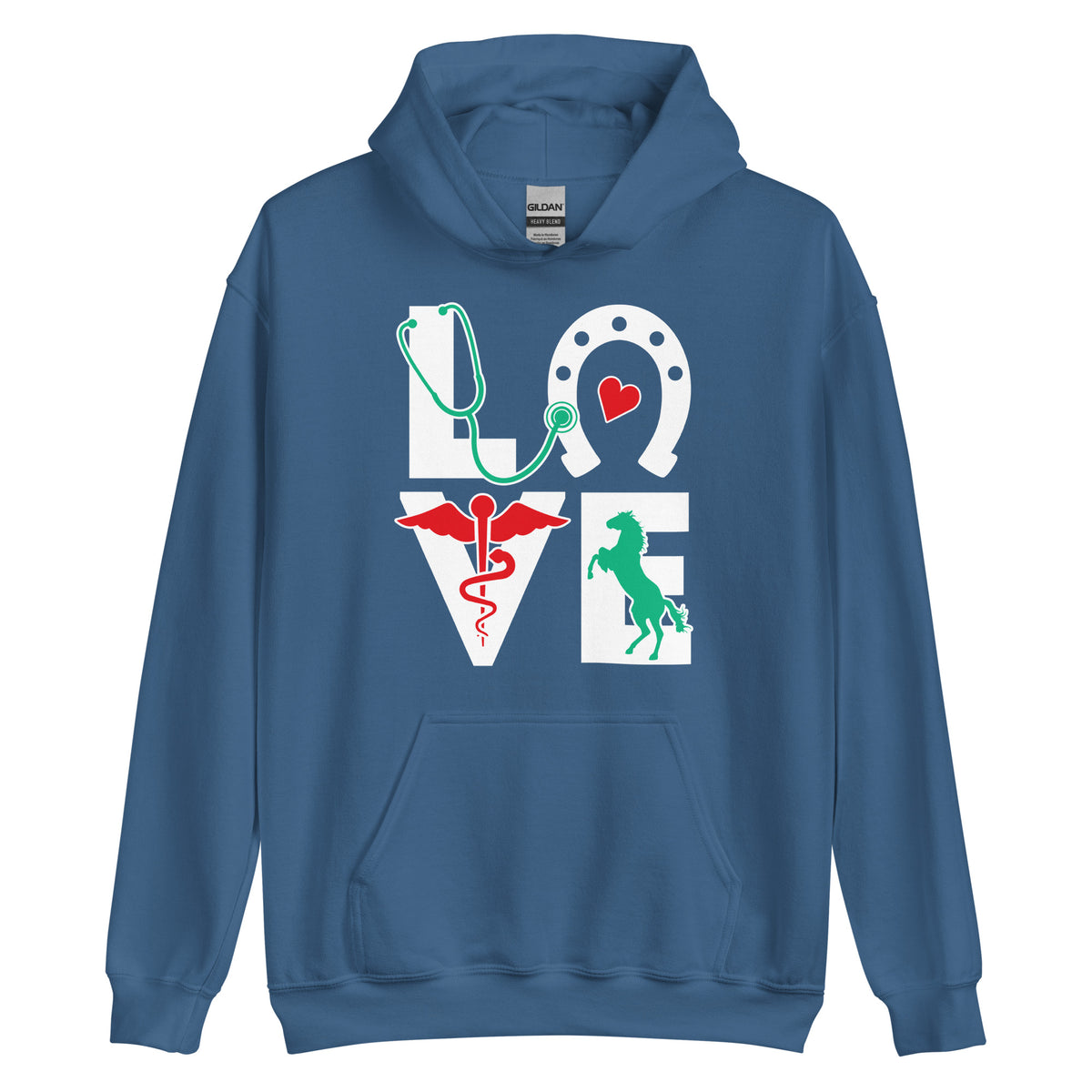 Equine Love Unisex Hoodie-Unisex Hoodie | Gildan 18500-I love Veterinary