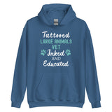 Large Animal Vet Inked and Educated Unisex Hoodie-I love Veterinary