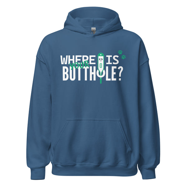 Where is your buthole Unisex Hoodie-Unisex Hoodie | Gildan 18500-I love Veterinary