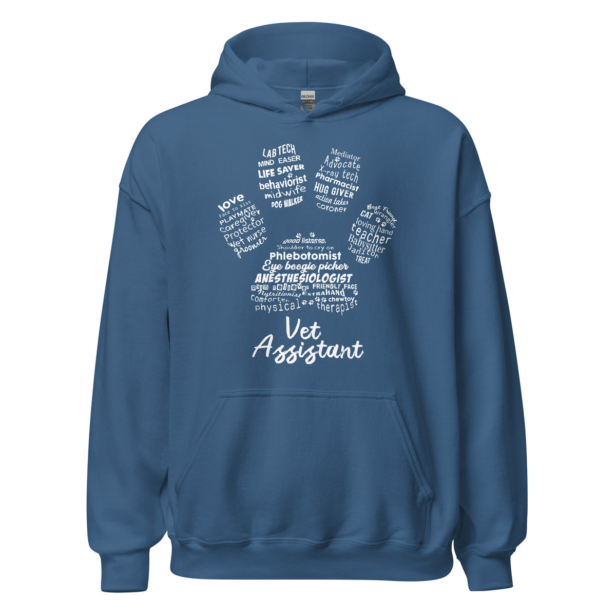 Vet Assistant Pawprint Unisex Hoodie-I love Veterinary