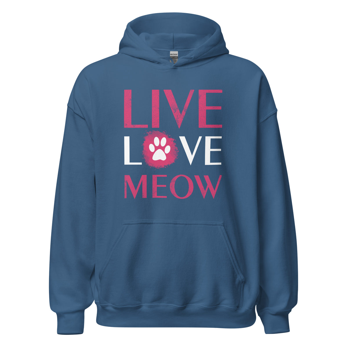 Live, Love, Meow Unisex Hoodie-Unisex Hoodie | Gildan 18500-I love Veterinary