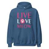 Live, Love, Meow Unisex Hoodie-Unisex Hoodie | Gildan 18500-I love Veterinary