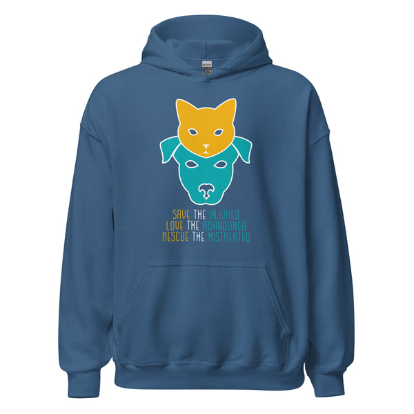 Save the injured, love the abandoned, rescue the mistreated Unisex Hoodie-Unisex Hoodie | Gildan 18500-I love Veterinary