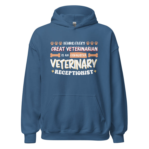 Exhausted veterinary receptionist Unisex Hoodie-I love Veterinary