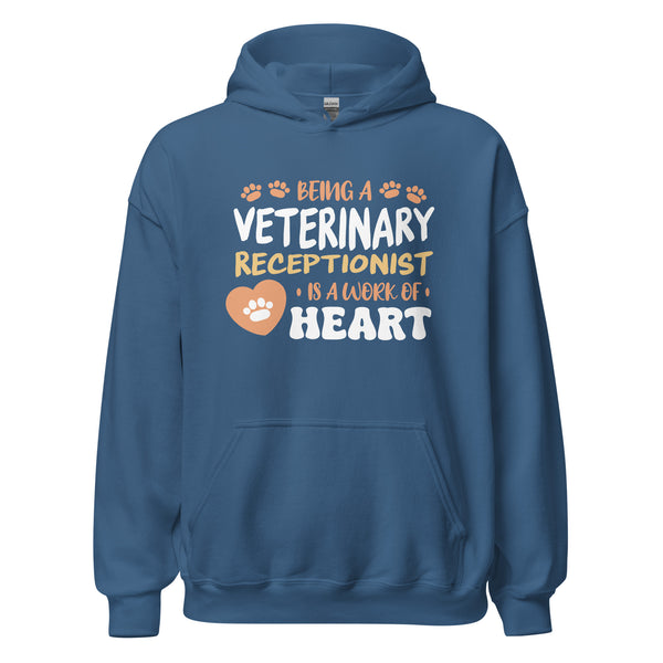 Veterinary receptionist work of heart Unisex Hoodie-I love Veterinary