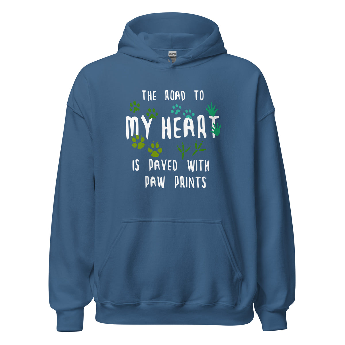 The road to my heart is paved with paw prints Unisex Hoodie-Unisex Hoodie | Gildan 18500-I love Veterinary