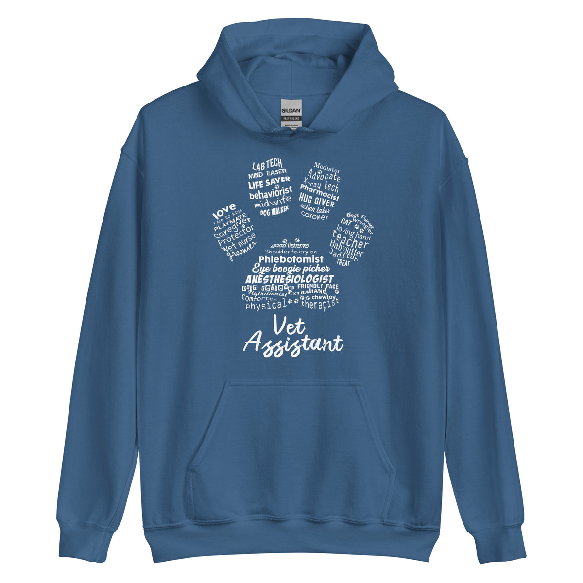 Vet Assistant Pawprint Unisex Hoodie-I love Veterinary