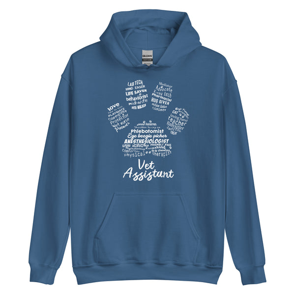 Vet Assistant Pawprint Unisex Hoodie-I love Veterinary