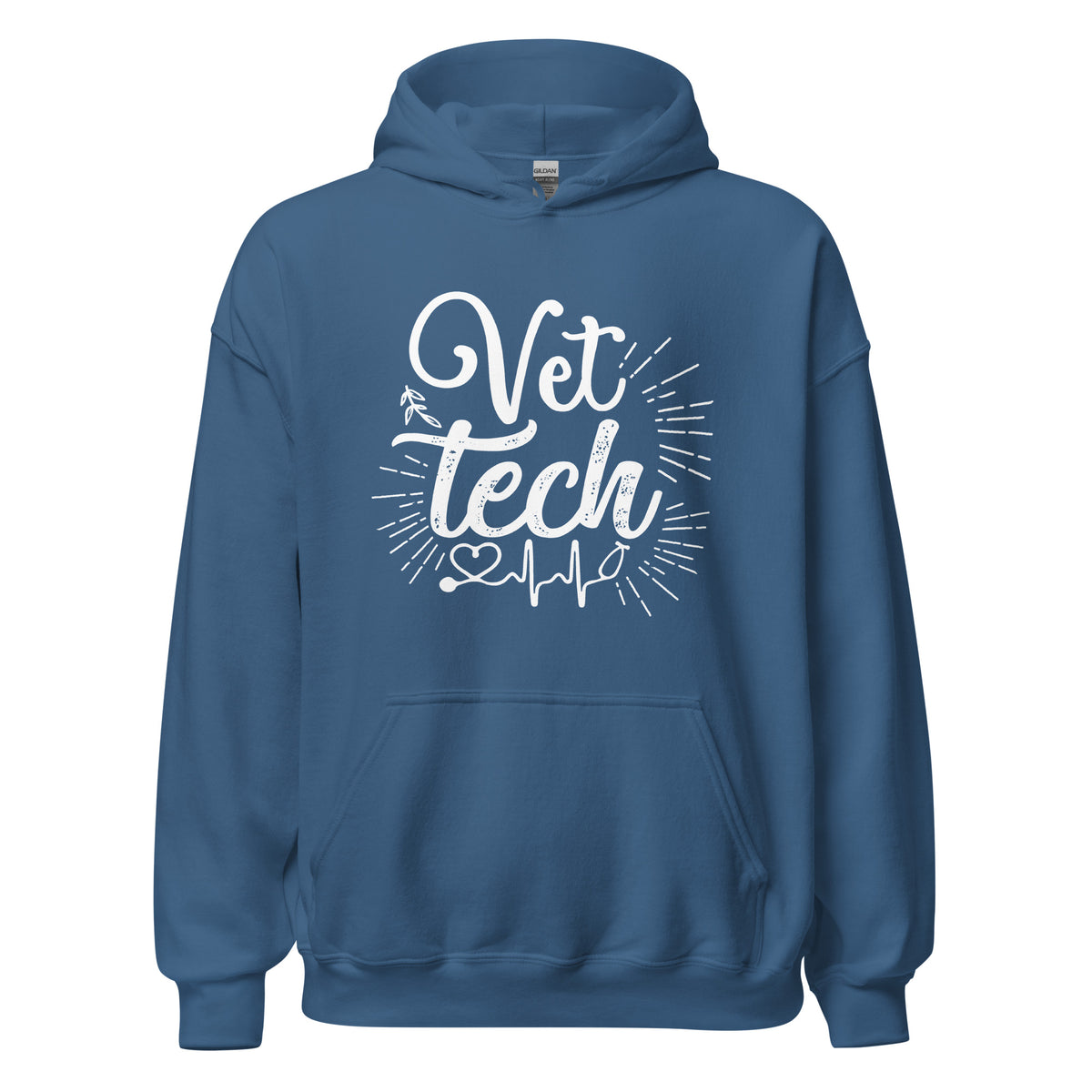 Vet Tech Stethoscope Pulse Unisex Hoodie-I love Veterinary